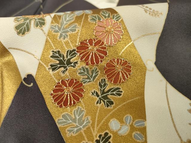 平和屋着物●訪問着　友禅　花菱文　金彩　正絹　逸品　AABE8239ck_5