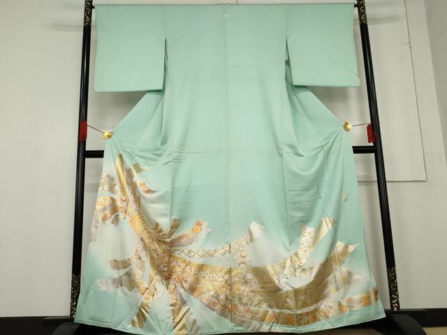 平和屋着物●金彩友禅　卓越技能者・名工・和田光正　色留袖　束ね熨斗吉祥花文　暈し染め　金彩　正絹　逸品　AABE8534cs