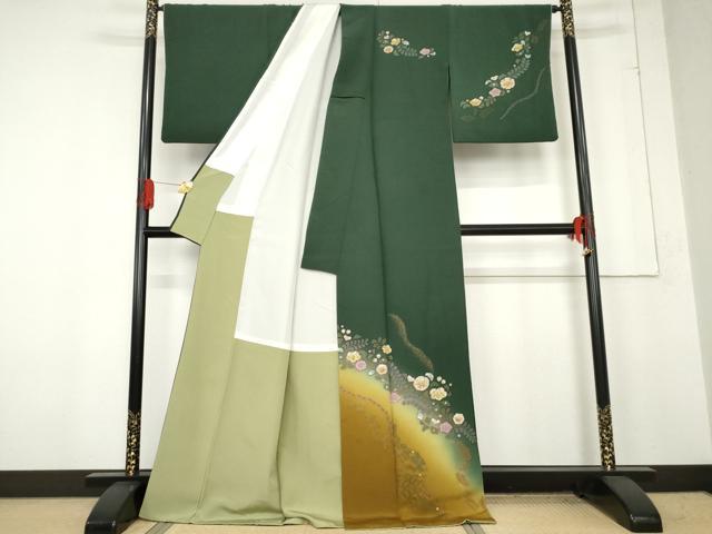平和屋着物●吉乃一廉　幻の辻が花　訪問着　絞り　辻が花　暈し染め　金彩　正絹　逸品　AABE8535cs_1