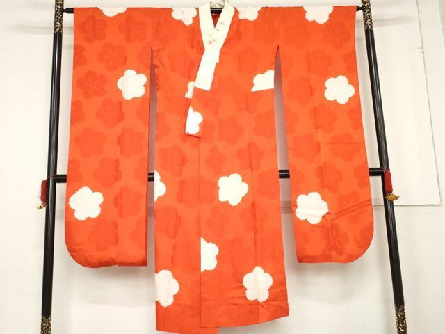 平和屋着物●振袖用長襦袢　無双仕立て　絞り　舞花文　半衿刺繍　正絹　逸品　AABE8559cs