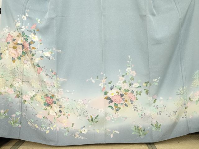 平和屋着物○訪問着 花松文 暈し染め 金彩 正絹 逸品 AABE8573cs【公式
