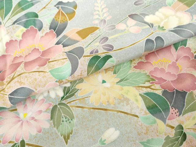 平和屋着物●訪問着　花松文　暈し染め　金彩　正絹　逸品　AABE8573cs_5