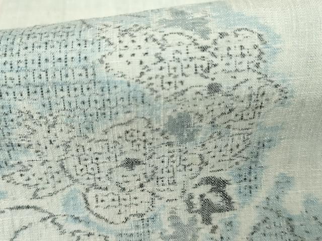 平和屋着物●人間国宝 田中林次 本場結城紬 重要無形文化財 100亀甲 モロ入り 飛び亀甲 雪輪草花文 藍色 証紙付き 正絹 逸品 AABE8588cs 平和屋着物○人間国宝 田中林次 本場結城紬 重要無形文化財 100亀甲