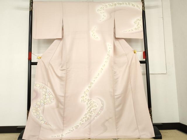 平和屋着物●訪問着　舞花文　暈し染め　ロング丈　正絹　逸品　AABE8600cs 42,250円