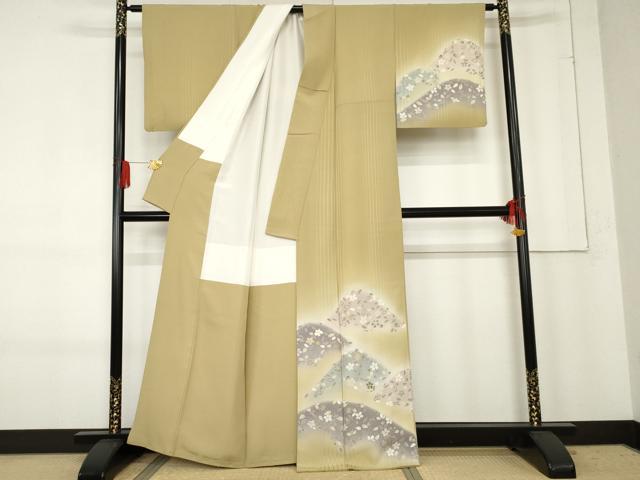 平和屋着物●染色作家　林淳一　訪問着　刺繍　重ね山花文　暈し染め　金糸　正絹　逸品　AABE8656cs_1