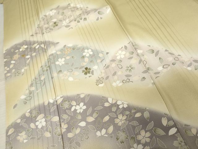 平和屋着物●染色作家　林淳一　訪問着　刺繍　重ね山花文　暈し染め　金糸　正絹　逸品　AABE8656cs_4