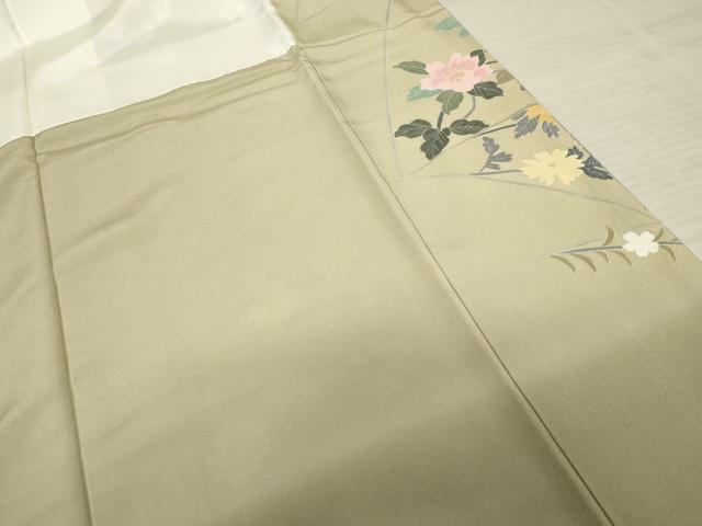 平和屋着物●十日町友禅作家　岡村蒼風　訪問着　枝花文　暈し染め　正絹　逸品　AABE8657cs_8
