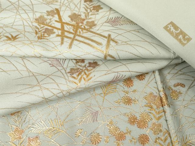 平和屋着物●金彩友禅　卓越技能者・名工・和田光正　訪問着　草花文　金彩　正絹　逸品　AABE8665cs_8