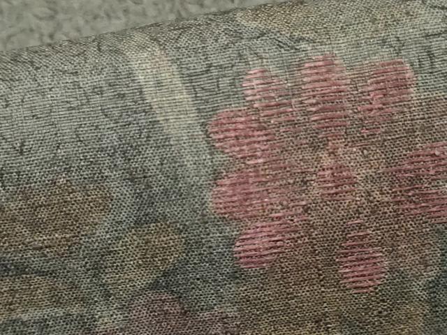 平和屋着物●本場結城紬　重要無形文化財　訪問着　刺繍　草花文　奥順織物謹製　ますいわ屋扱い　証紙付き　正絹　逸品　AABE8679cs_6