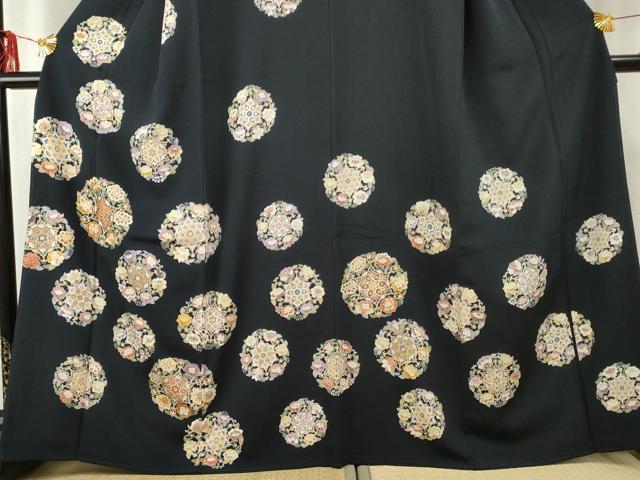 平和屋着物●訪問着　友禅　駒刺繍　花丸文　金彩　正絹　逸品　AABE8680cs_2