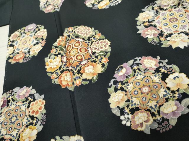 平和屋着物●訪問着　友禅　駒刺繍　花丸文　金彩　正絹　逸品　AABE8680cs_3
