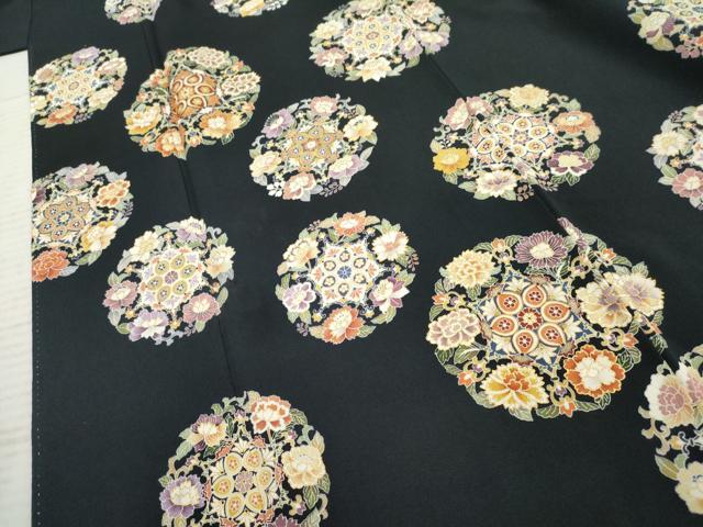 平和屋着物●訪問着　友禅　駒刺繍　花丸文　金彩　正絹　逸品　AABE8680cs_4