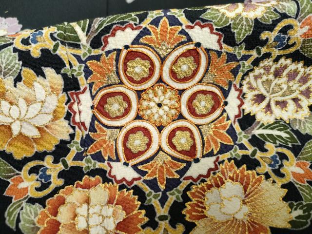 平和屋着物●訪問着　友禅　駒刺繍　花丸文　金彩　正絹　逸品　AABE8680cs_6