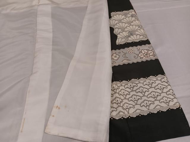 平和屋着物●豪華黒留袖　蘇州刺繍　南蛮船　花唐草青海波　正絹　逸品　AABE8894ph 平和屋着物○豪華黒留袖 蘇州刺繍 南蛮船 花唐草青海波 正絹 逸品