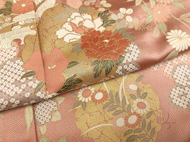 平和屋着物●訪問着　友禅　雪輪草花文　暈し染め　金彩　正絹　逸品　AABE8918ph_4