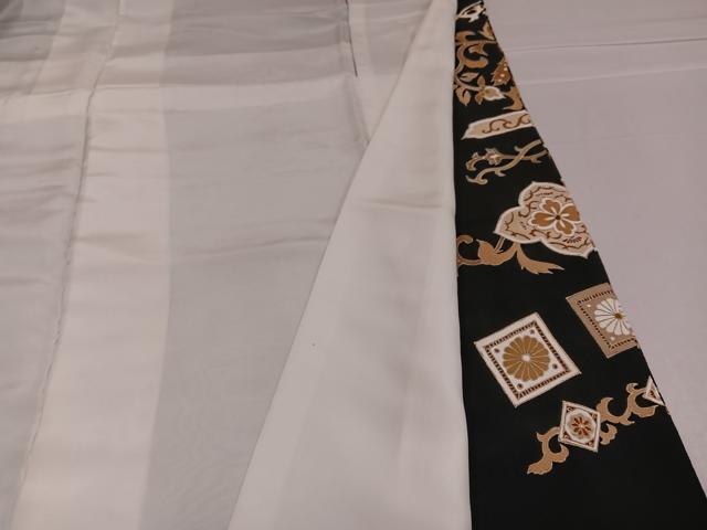 平和屋着物●創業460年・千總　黒留袖　駒刺繍　花唐草文　金彩　高島屋扱い　正絹　逸品　AABE8925ph_7