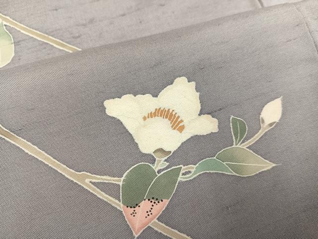 平和屋着物●訪問着　白山紬地　友禅　作家物　枝花文　銀座おゝぎ屋扱い　正絹　逸品　AABE8929ph_5