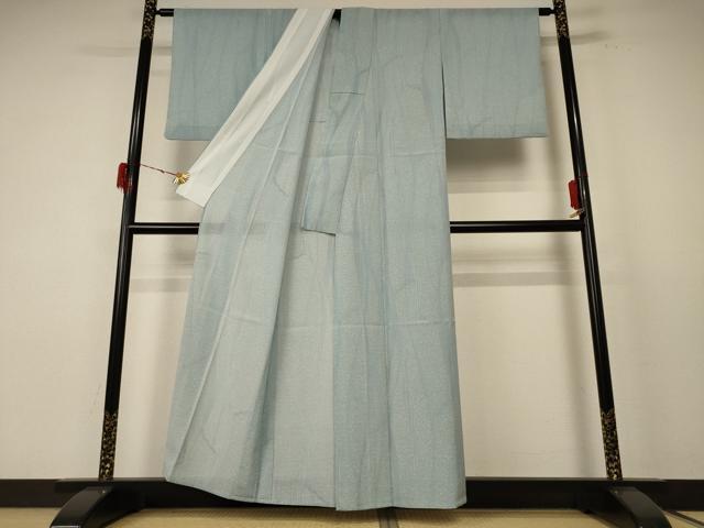 平和屋着物＊夏物　小紋　絽　枝葉文　洗える着物　未使用　AABE9010jd_2
