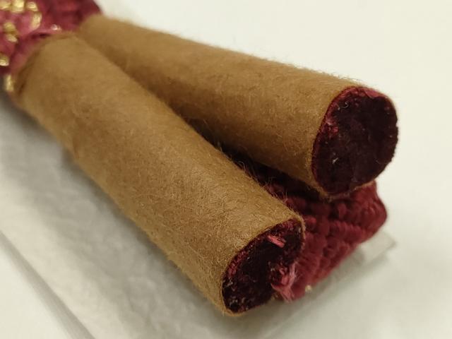 平和屋着物●和装小物　上質な帯締め　平組　能衣彩　暈し　金糸　木箱付き　正絹　逸品　未使用　AABE9164ay_3