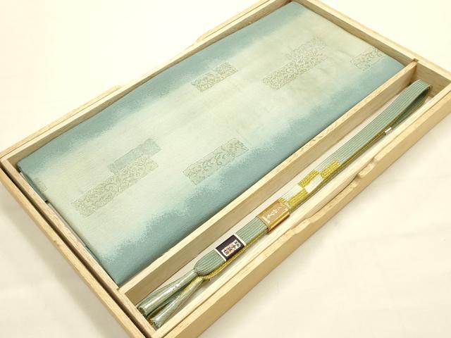 平和屋本店●和装小物　帯締め・帯揚げセット　高麗組　短冊花文　暈し染め　金糸　逸品　未使用品あり　AABE9186ay