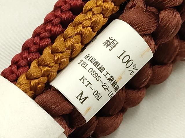 平和屋本店●和装小物　帯締め・帯揚げセット　振袖用　短冊文　正絹　逸品　未使用　AABE9189ay_4