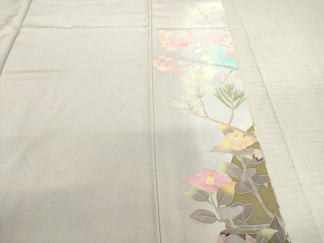平和屋着物●本加賀友禅作家　百貫華峰　色留袖　友禅　竹　花鳥文　暈し染め　正絹　逸品　AABE9210ck_8