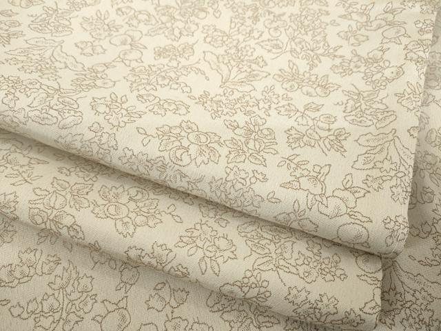 平和屋着物●お召　草花文　正絹　逸品　未使用　AABE9219ck