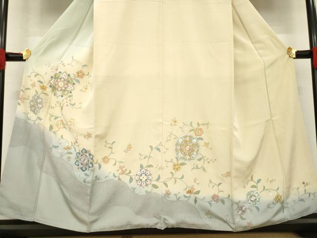 平和屋着物●訪問着　総刺繍　中国三大刺繍　スワトウ刺繍　汕頭刺繍　相良刺繍　道長花唐草文　暈し染め　正絹　逸品　AABE9226ck_2