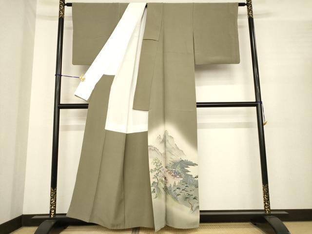 平和屋着物●十日町　加賀草木友禅の第一人者　田村哲彦　色留袖　人物風景文　正絹　逸品　AABE9268ck_1