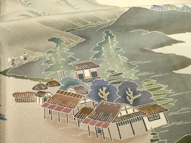 平和屋着物●十日町　加賀草木友禅の第一人者　田村哲彦　色留袖　人物風景文　正絹　逸品　AABE9268ck_5