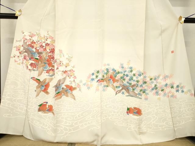 平和屋着物●本加賀友禅作家　鶴見保次　色留袖　花鳥文　正絹　逸品　AABE9275ck_2