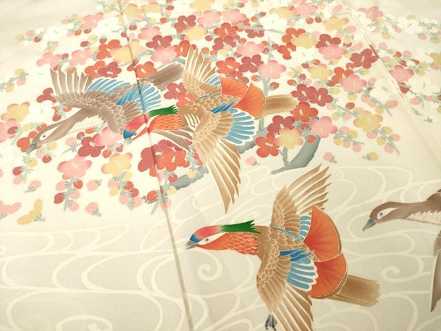 平和屋着物●本加賀友禅作家　鶴見保次　色留袖　花鳥文　正絹　逸品　AABE9275ck_3