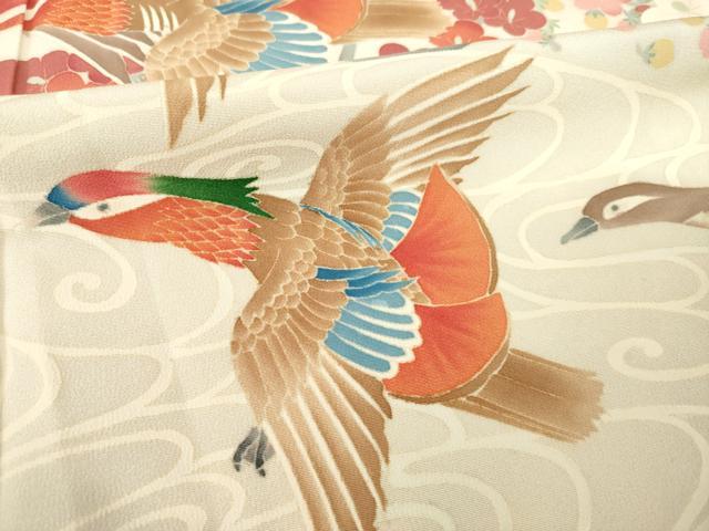 平和屋着物●本加賀友禅作家　鶴見保次　色留袖　花鳥文　正絹　逸品　AABE9275ck_5