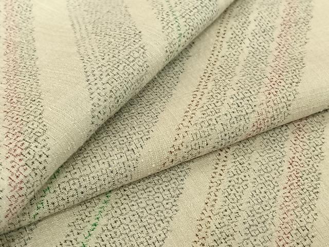 平和屋着物▽本場結城紬　重要無形文化財　単衣　100亀甲　斜縞　正絹　逸品　AABE9312jh