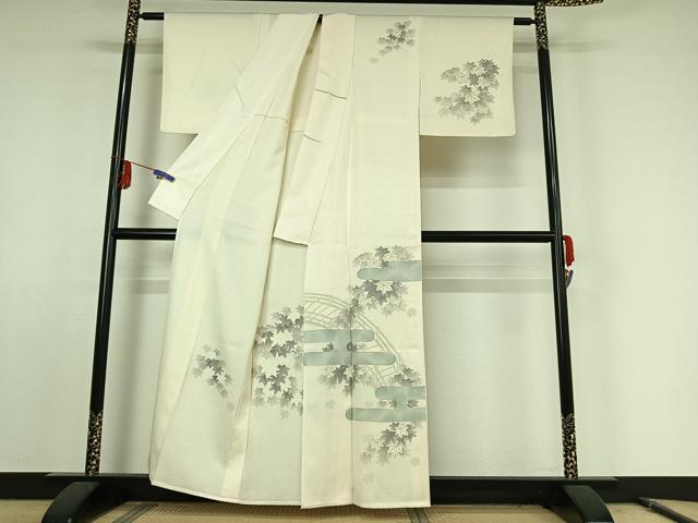 平和屋着物▽訪問着　単衣　紅葉　金彩　正絹　逸品　AABE9344jh_1