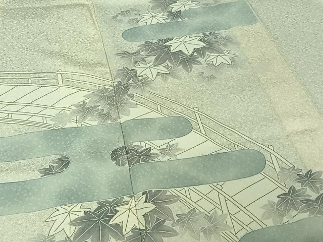 平和屋着物▽訪問着　単衣　紅葉　金彩　正絹　逸品　AABE9344jh_3