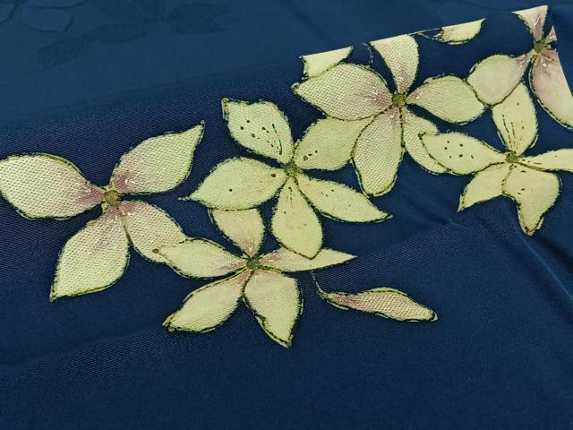 平和屋着物▽訪問着　単衣　舞花文　金彩　正絹　逸品　AABE9345jh_5