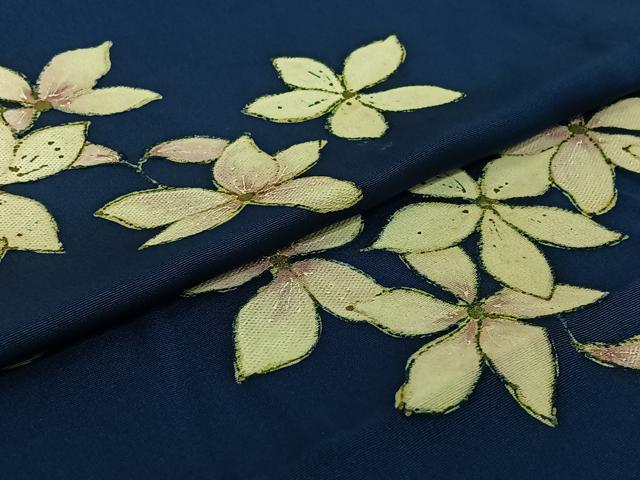 平和屋着物▽訪問着　単衣　舞花文　金彩　正絹　逸品　AABE9345jh_4