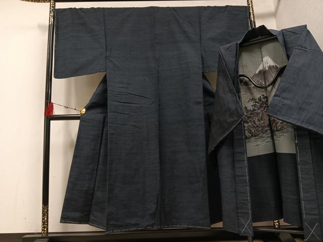平和屋着物●男性　紬　アンサンブル　色無地　羊羹色　正絹　逸品　未使用　AABF0007ph 29,575円