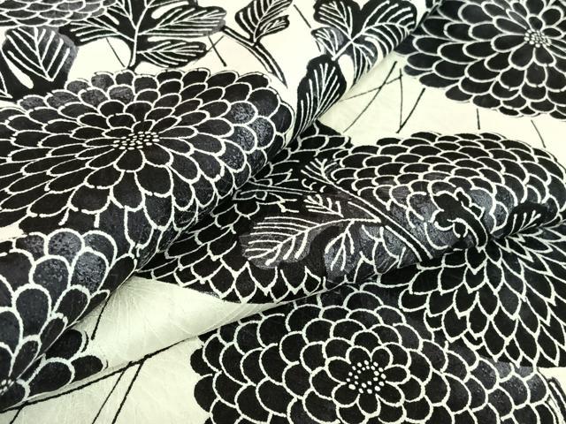 平和屋着物▽上質な小紋　単衣　草花文　正絹　逸品　AABF0111jh