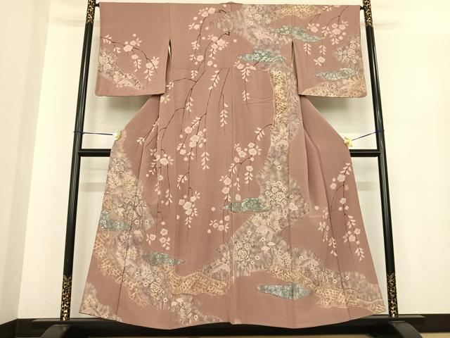 平和屋着物●十日町　名門　滝泰謹製　訪問着　絞り　辻が花　暈し染め　西武百貨店扱い　正絹　逸品　AABF0202fy