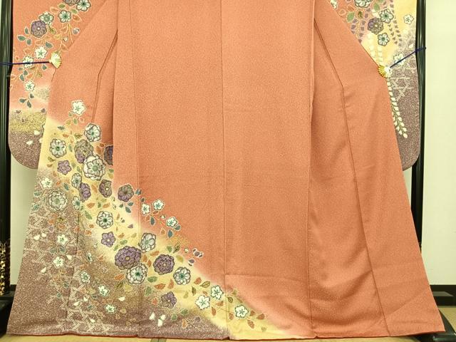 平和屋着物●豪華振袖　辻が花　絞り　暈し染め　金彩　正絹　逸品　AABF0240fy 平和屋着物○豪華振袖 辻が花 絞り 暈し染め 金彩 正絹 逸品