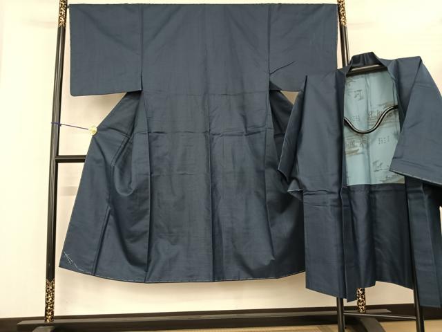 平和屋着物●男性　紬　アンサンブル　100亀甲　総詰め　正絹　逸品　未使用　AABF0315fy