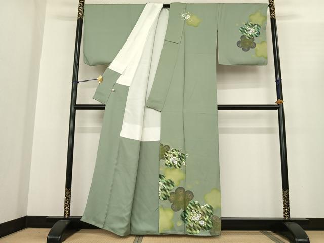 平和屋着物●訪問着　舞花文　金彩　正絹　逸品　未使用　AABF0337fy_1
