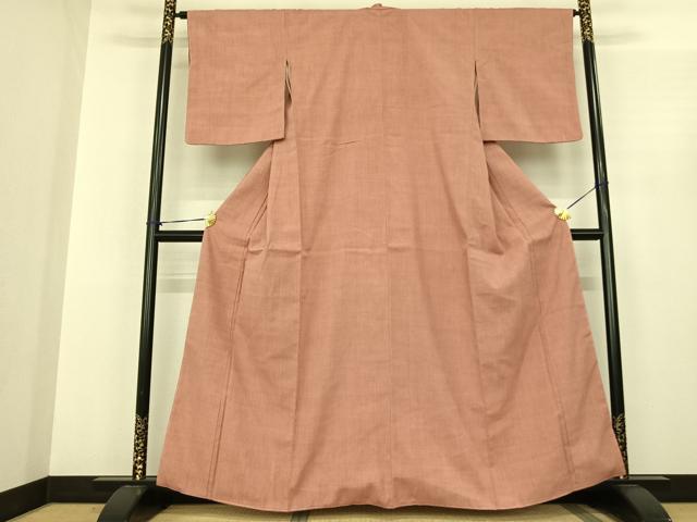平和屋着物○本場結城紬 重要無形文化財 色無地 ときがら茶色 正絹