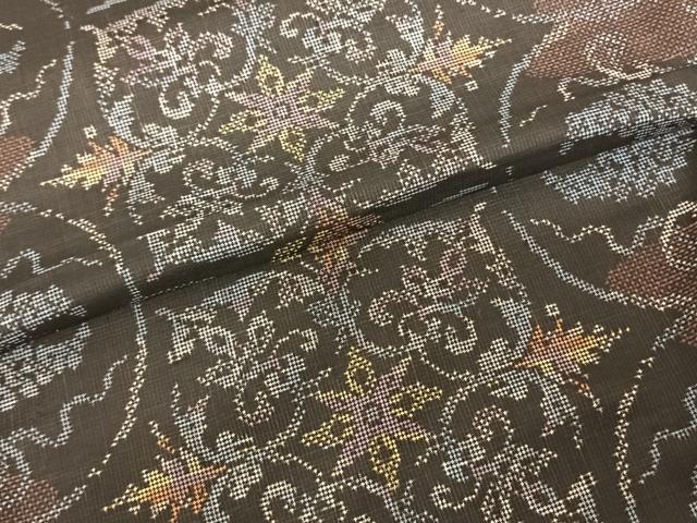平和屋着物●本場大島紬　一元7マルキ　吉祥花文　正絹　逸品　AABF0447fy 平和屋着物○本場大島紬 一元7マルキ 吉祥花文 正絹 逸品 AABF0447fy