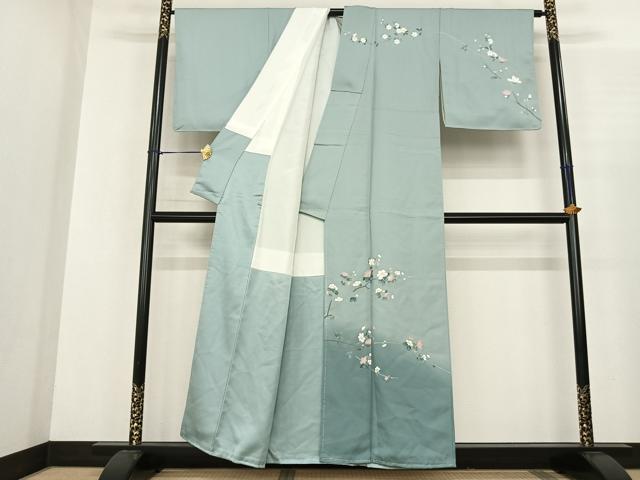 平和屋着物●訪問着　友禅　作家物　枝花文　暈し染め　正絹　逸品　AABF0448fy