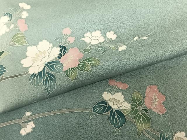 平和屋着物●訪問着　友禅　作家物　枝花文　暈し染め　正絹　逸品　AABF0448fy