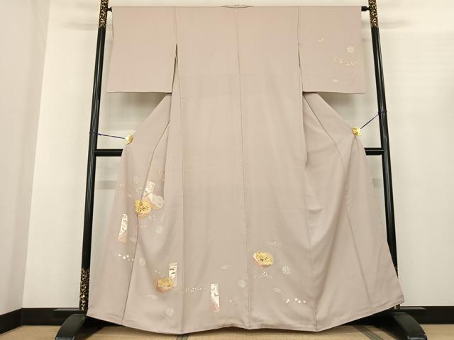 平和屋着物●訪問着　色紙花蝶文　金彩　正絹　逸品　AABF0489fy