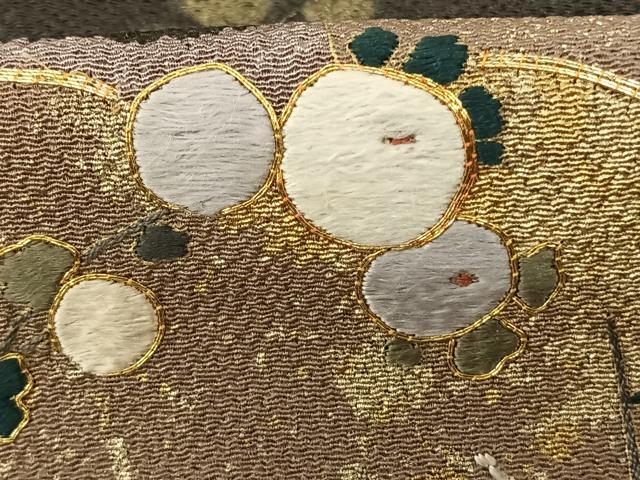 平和屋着物●訪問着　駒刺繍　絞り　枝花丸文　金彩　鬼しぼ縮緬　正絹　逸品　AABF0497fy_5